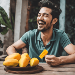 Men eating Mango